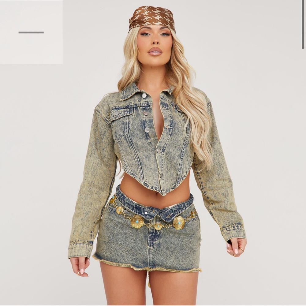 Two piece Jean skirt set